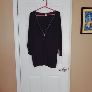 Womens Black Tunic Style Top By Venus Brand Clothing